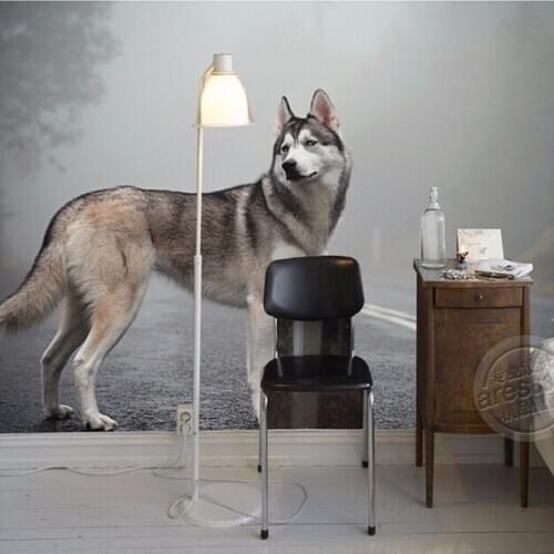 Husky pet dogs animal wallpaper murals TV backdrop living room bedroom store 3D Custom Size