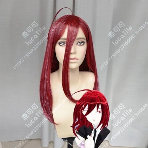 Anime Land Of The Lustrous Houseki no Kuni Cinnabar Cosplay Wig Long Red Heat Resistant Synthetic Hair Wigs + Wig Cap