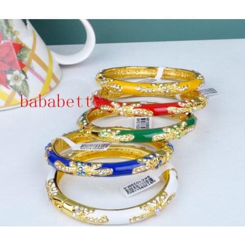 Cloisonne bracelet double colour crystal plating female fashion is round bracelets for 1pcs