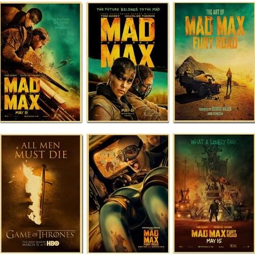 Mad Max Movie Poster Tom Hardy Charlize Theron Wall Poster Canvas Painting Retro Poster Wall Art Picture Room Decor Home Decor