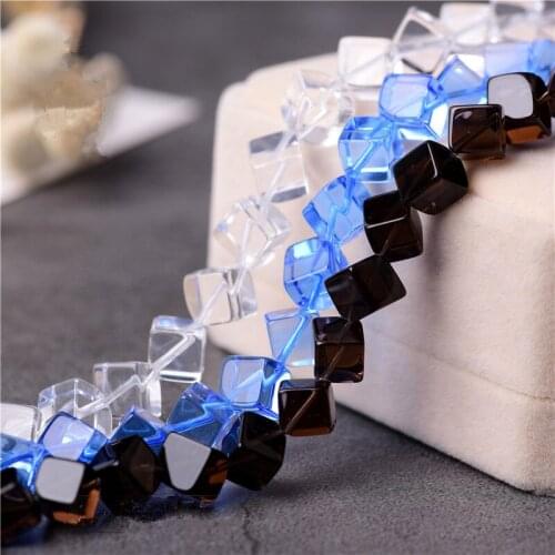 RONGQING 1Pack Nature Stone Crystal Clear Blue Crystal Loose Beads for Necklace Bracelet DIY Jewelry Accessories