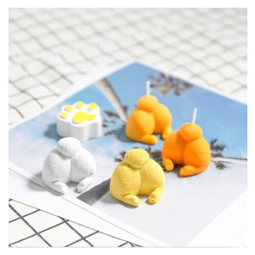 Corgi Ass Shape Silicone Material Handmade Chai Dog Ass Candle Mold DIY Aromatherapy Soap Chocolate Cake Mould Home Decoration