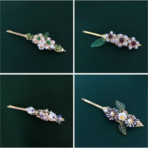 Muylinda fashion freshwater pearl flower hairpin glazed material for womens romantic jewelry hairpin 2021 accessories wholesale