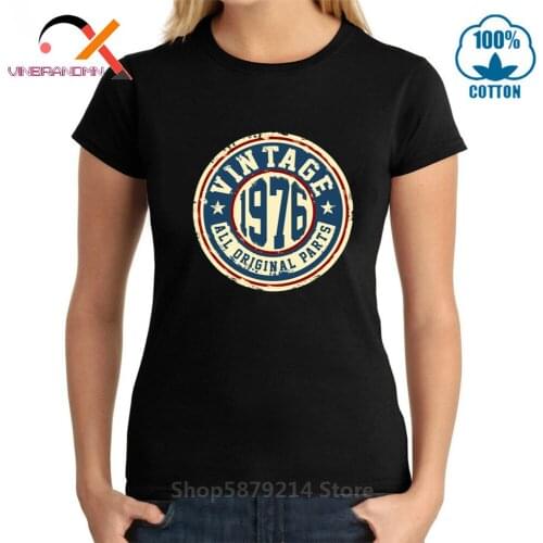 Vintage 1976 All Original Parts T shirt woman Made in 1976 42th Birthday T-shirt Classic Retro 1976 Aged to perfection gift Tees
