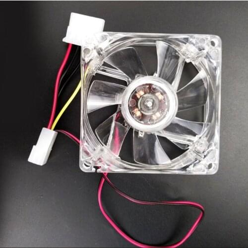 1PC 8cm Double Aperture Multi-colored Silent LED Computer Case PC Cooling Fan 12V Cooling Fan