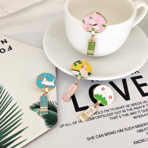 1pcs Cartoon Pink White Blue Yellow Mix Pins Animal Flower Mountain Pattern Brooches Badges Backpack Cute Pins Gifts For Jewelry