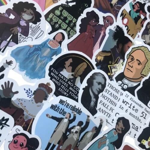 10/50PCS Musical Hamilton Stickers DIY Motorcycle Luggage Guitar Skateboard Waterproof Cool Decal Sticker Classic Toy Gift