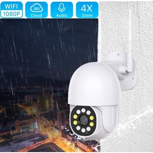 1080P PTZ Wifi IP Camera Outdoor 4X Digital Zoom AI Human Detect Wireless Camera H.265 P2P ONVIF Audio 2MP Security CCTV Camera