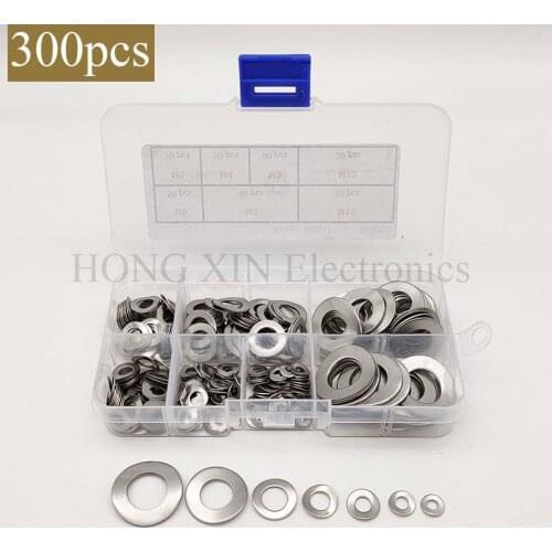 300Pcs 7-Size Metric 304 Stainless Steel Wave Spring Washer Assortment Kit- M3 M4 M5 M6 M8 M10 M12