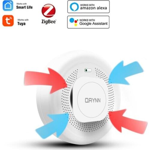 4/1PCS Tuya Zigbee Smoke Detector Smart Home System 2.4GHz High Sensitivity Safety Prevention Sensor Work With Tuya Zigbee Hub