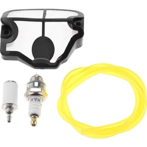 4Pcs Air Filter with Spark Plug Fuel Filter Hose Tube for Husqvarna 36 41 136 136LE 137 137E 141 141LE 142 142E Chainsaw