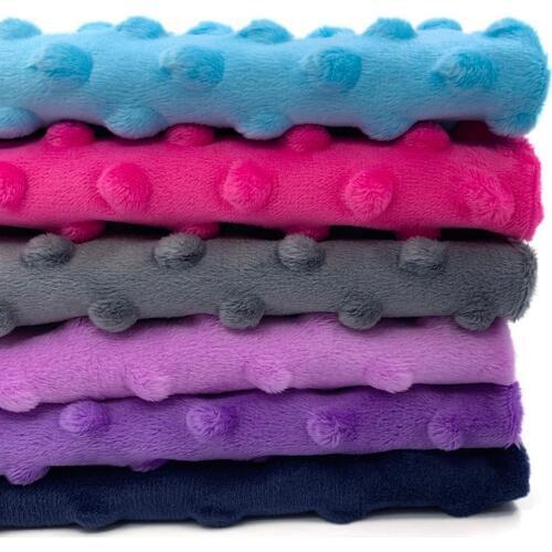 6 Pieces/lot High Quality Wholesale Soft Polyester Minky Plush Fabric 45x45cm Eco-friendly Super Soft Baby Blanket Fabric