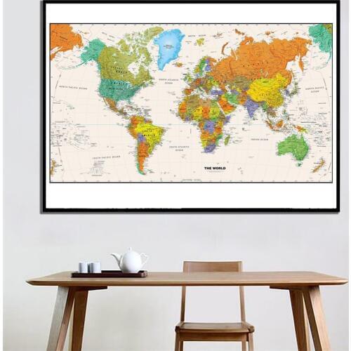 60x120cm World Map 2011 Newest World Projection Map For Wall Decor And Education