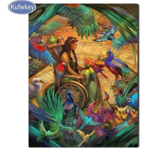 Diamond Painting princess rhinestone peacock image full square round Diamond Embroidery animal birds Cross Stitch,diy handmade