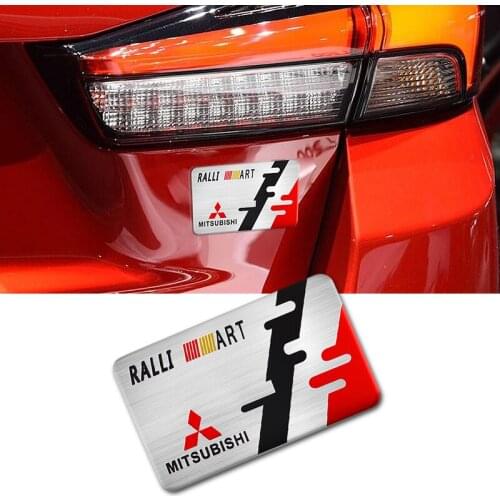 Car Aluminum Alloy Ralliart Emblem Sticker For Mitsubishi ASX Lancer Ex Galant Grandi Ecolis Competition Eclipse Mirage Sigma