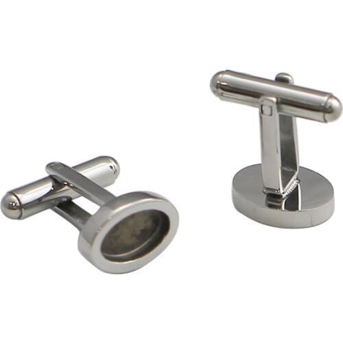 Beadsnice 7x11mm Oval Stainless Steel Cufflink Base Bezel Setting Men Cufflinks for Father Gift Jewelry Making 38974