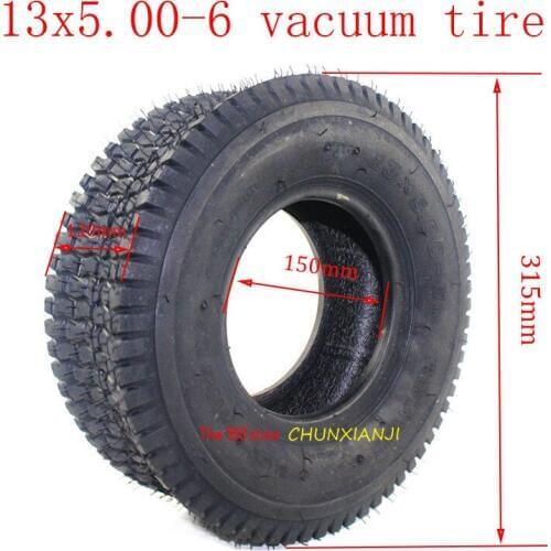 Super Kart Beach Car 13*5.00-6 tubeless tyre Highway Tire with Hub Mower Snow Sweeper Tire 13x5.00-6 vacuum tire