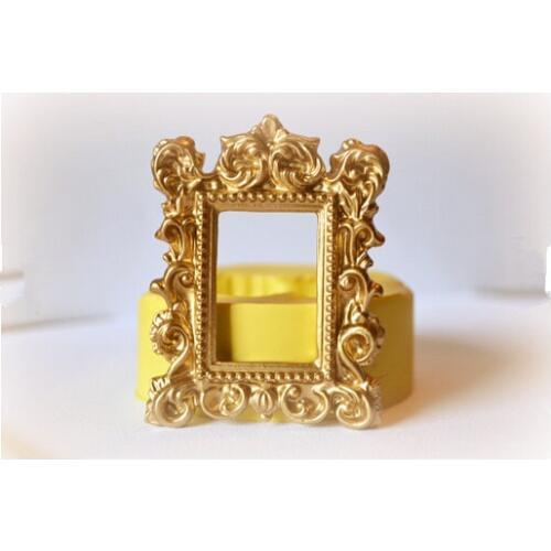 Food Safe Mold Fondant Cake Decoration Chocolate Mold Baroque Picture Frame Silicone Rubber Flexible Mould