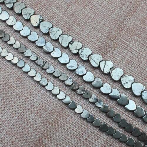Natural Pyrite Planar heart Loose Beads 15inch per strand,For DIY Jewelry Making !We provide mixed wholesale for all items