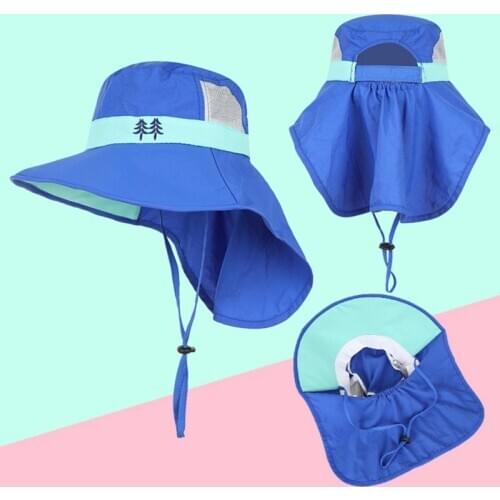 Children Summer Beach Sun Hat Kids Wide Brim Bucket Cap Girls and Boys Outdoor Travel Casual Fisherman Caps