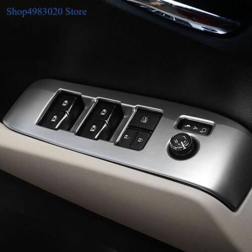 For Toyota Alphard Vellfire 2016 2017 2018 ABS Matte Window Glass Lift Swith Button Cover Door Armrest Trim Car Accessories