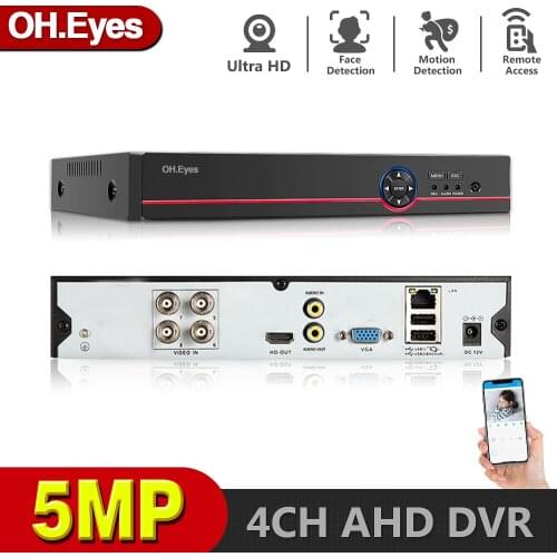 H.265 H.264 4ch AHD DVR 5MP CCTV 6 IN 1 5MP Hybrid Security DVR Recorder Camera Onvif P2P View For XVI/AHD/TVI/CVI/CVBS/IP Camer
