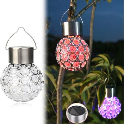 Solar Crystal Ball Light Outdoor Garden LED Hanging Waterproof Light Outdoor Fairy Light Holiday Garden Party Decoration