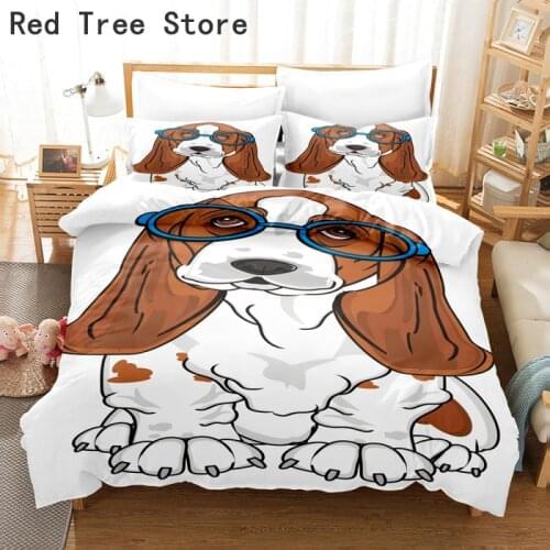 Lovely Pet Labrador Dog Bedding Set Animal Duvet Cover Sets For Kids Adult Single Double Size Bedclothes Quilt Comforter Covers