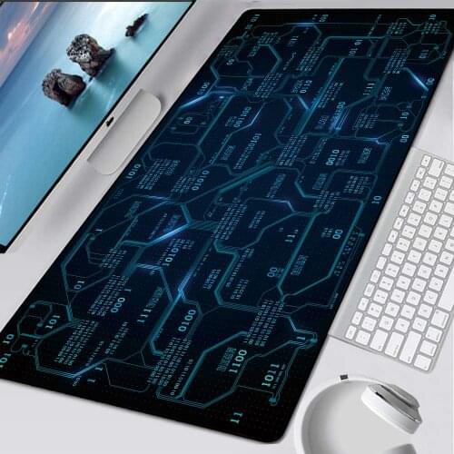 Matrix Binary Code Mouse Pad Abstract Line Gaming Accessories Keyboard Desk Mat Large PC Non-slip Office Gamer Keyboard Mousepad