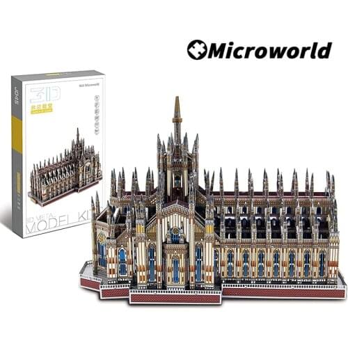 Microworld Italy Duomo di Milano Worlds Great Architectures 3D Metal Puzzle Kits DIY Model Cut Jigsaw Toys J045 For Adult Gifts