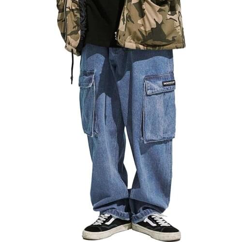 Fashion Loose Baggy Harem Jeans Men Casual Denim Pants Wide Leg Trousers Straight Cargo Pants Streetwear Hiphop Jeans Clothing