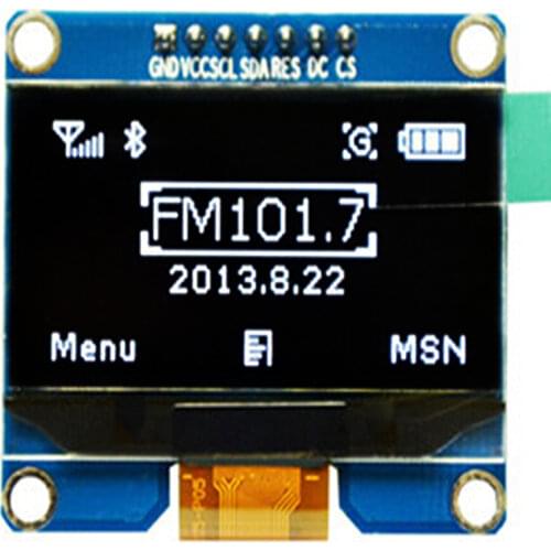 1.54 inch 7PIN White OLED Screen Module SSD1309 Drive IC Compatible for SSD1306 IIC/SPI Interface 128*64