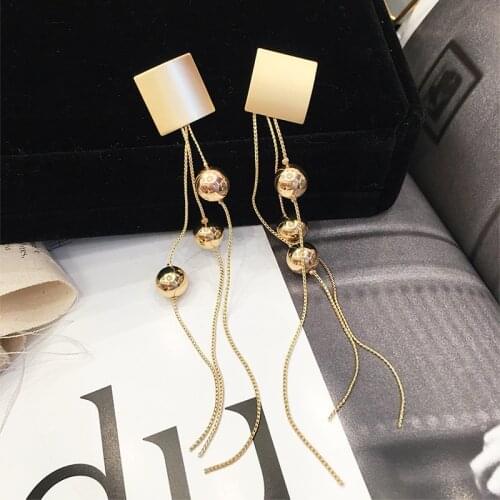 New style long pearl earrings, fashionable and versatile personality tassel pendant earrings, high quality Korean earrings