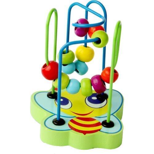 Montessori Educational Wooden Toys for Children Early Learning Wood Circles Bead Wire Maze Roller Coaster Math Toys Teaching Aid
