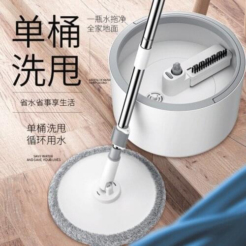 Flat Spin Mop Bucket Microfiber Head Touchless Floor Polisher Mop Dust Tile Tools Flooring Nettoyage Maison Home Cleaning DE50TB