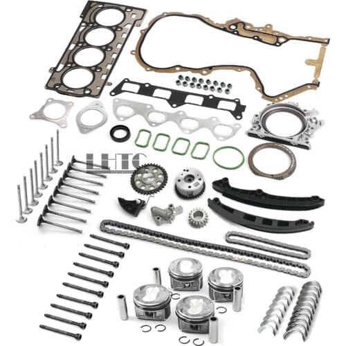 Pistons Rings Timing Chain Tensioner Crankshaft Connecting Rod Engine Overhaul Reconstruction For VW Golf AUDI A1 1.4TSI EA111