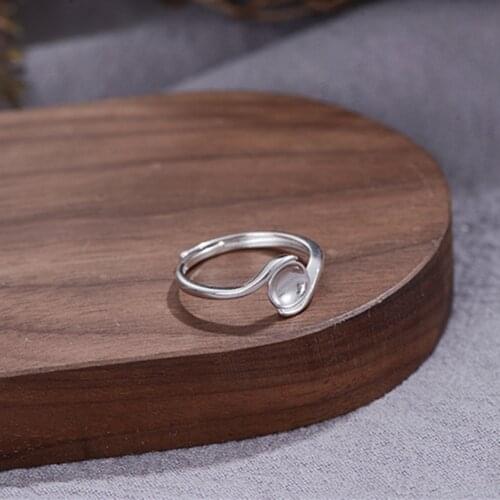 Adjustable Ring Blank for 8-11mm Round Beads/Pearls Long-Lasting White Gold Plated 925 Silver Ring Setting Ring Base R943B