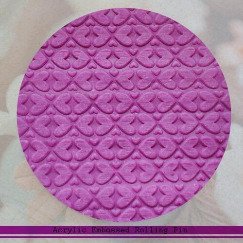Love Heart Pattern Design Roller Non Stick Fondant Embossing Rolling Pin Gumpaste Sugarcraft Tools