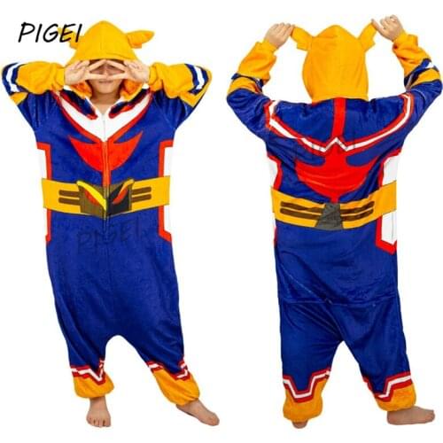 Anime My Hero Academia Costumes Pajamas Halloween Boku No Hero Academia All Might Cosplay Sleepwear Jumpsuits for Women Mens