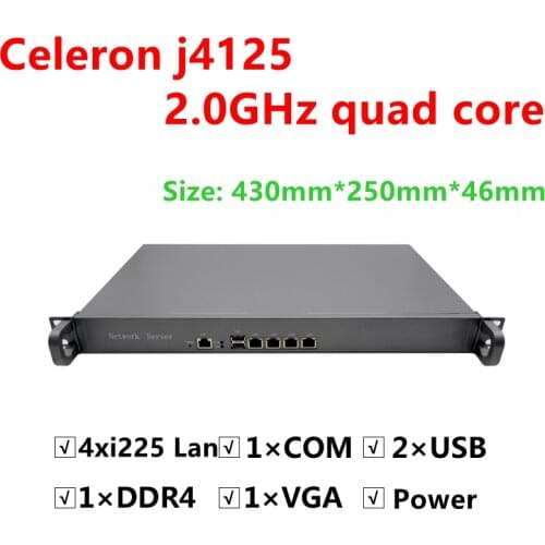 IU Standard Rack Mounting Pfsense Server intel j1900 2.0GHZ firewall router network 4*1000M lan industrial pc