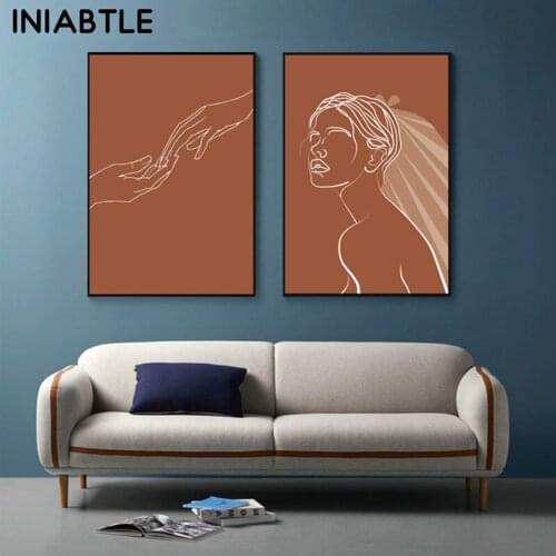 Nordic Line Drawing Poster Woman Figure Canvas Painting Simplicity Print Scandinavian Modern Wall Art Picture Room Home Decor