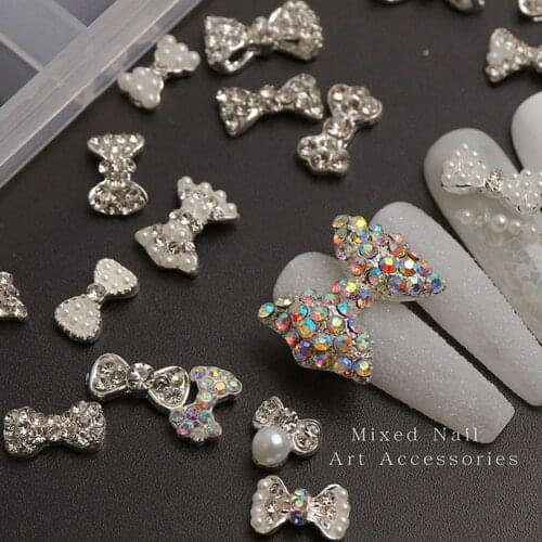 24Grids/Box Flat Back Nail Rhinestones DIY Nail Art Rhinestones Multi Color 3D Transparent DIY AB Nail Art Glitter Decorations