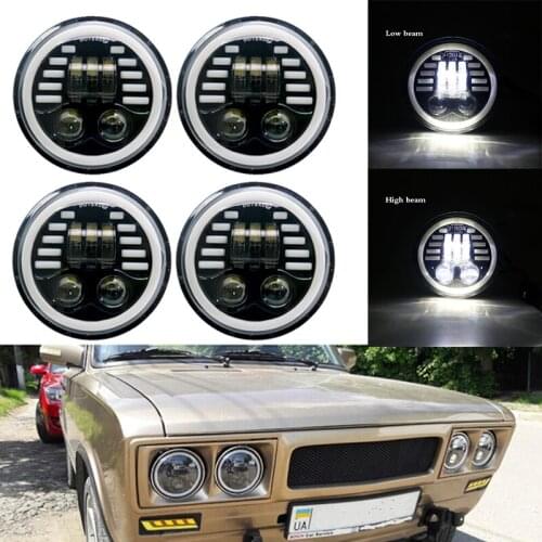 5.75 inch 5 3/4" LED Headlights Halo DRL for cars and motorcycle Sportster Speed Tripl & Street Triple