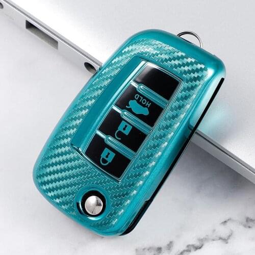 Carbon Fiber TPU Car Key Cover Case For Nissan Qashqai J11 X-trail Murano MAXIMA ALTIMA Juke Tiida Maxima Altima Pulsar2014-2018