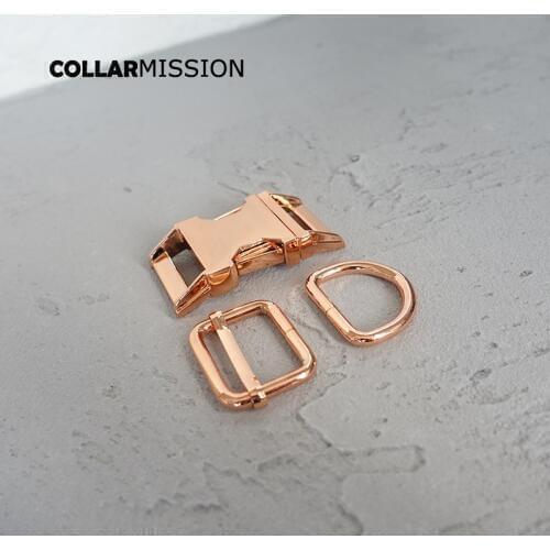 10pcs/lot (metal buckle+adjust buckle+D ring/set) 25mm diy dog collar parts durable and strong hardware Kirsite slider 8 kinds