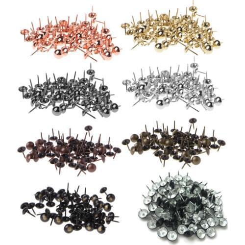 100pcs Antique Brass Upholstery Nails Furniture Tacks Pushpins Hardware Decor