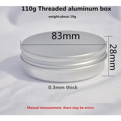 110 g ML Sealed thread Aluminum Tin Jars Containers Hair wax Tea Cosmetic Cream Sample Jar Hand Soap Metal box Aluminum jar