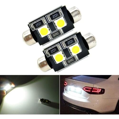 2pcs Festoon 36mm Led Bulb C5w 5050 Smd Canbus Lamp Car License Plate Lights For Volkswagen Vw Passat B6 B5 Golf 3 4 5 6 Jetta