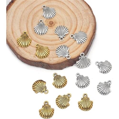 20Pcs Clam Shell Metal Alloy Charms 19x16mm Seashell Charm Pendants for Beach Summer Jewelry Making