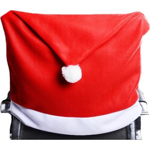 3 pcs 2017 Hot christmas decorations for home Santa Clause Red Hat Chair Back Cover Dinner Table Party Decor Christmas DB001